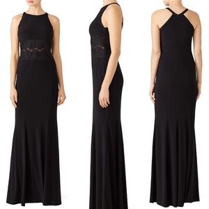 [LM Collection] Mesh Insert Black Gown Dress